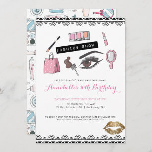 Invitation de partie de maquillage/défilé de mode