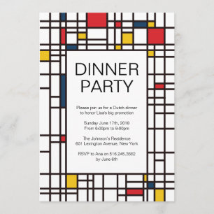 Invitation de partie de Mondrian de Stijl