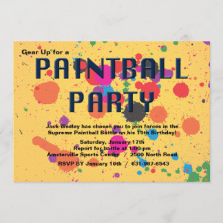 Invitation de partie de Paintball