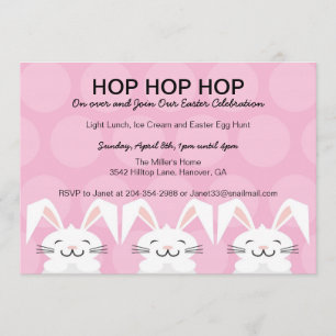 Invitation de partie de Pâques de lapin d'houblon
