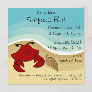 Invitation de partie de plage d'ébullition de