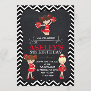 Invitation de partie de pom-pom girl
