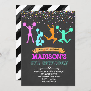 Invitation de partie de pom-pom girl de parties