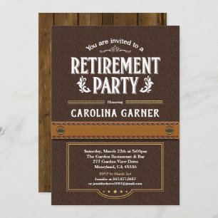 Invitation de partie de retraite. Cuir chic de