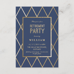 Invitation de partie de retraite - or élégant, à