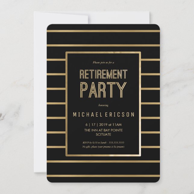 Invitation de partie de retraite - personnaliser, (Devant)