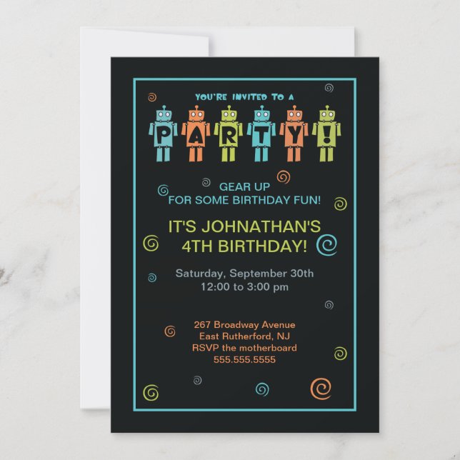 Invitation de partie de robot (Devant)