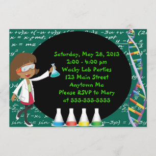 Invitation de partie de scientifique de fille