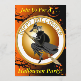 Invitation de partie de sorcière de Halloween