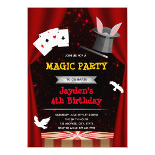 Invitations Faire Part Cartes Spectacle Magie Zazzle Fr