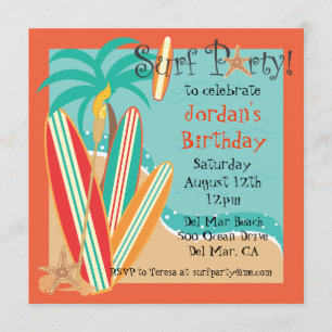 Invitation de partie de surf