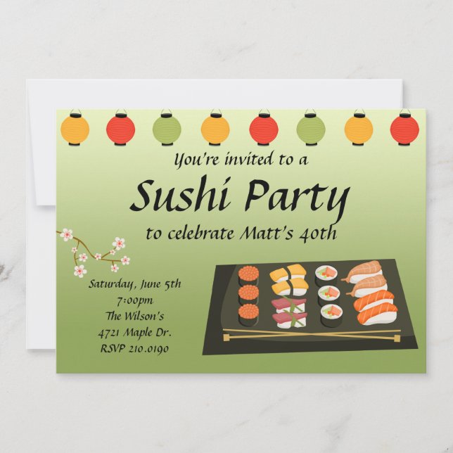 Invitation de partie de sushi (Devant)