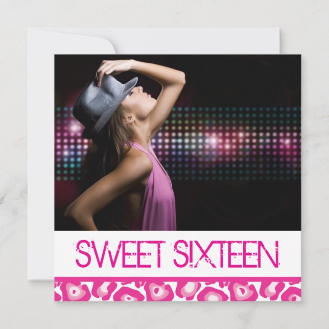 Invitation de partie de sweet sixteen (Devant)