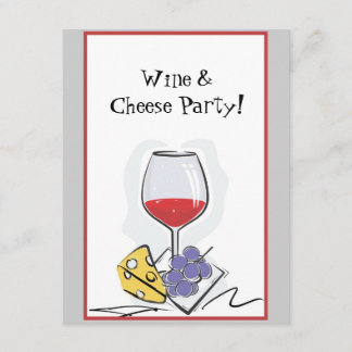 Invitation de partie de vin et de fromage