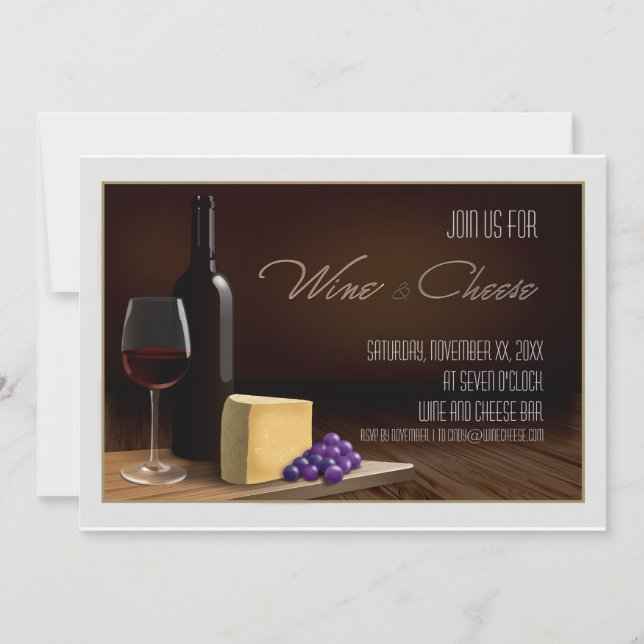 Invitation de partie de vin et de fromage (Devant)