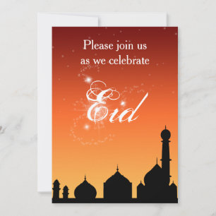 Invitation de partie d'Eid de ciel de soirée de