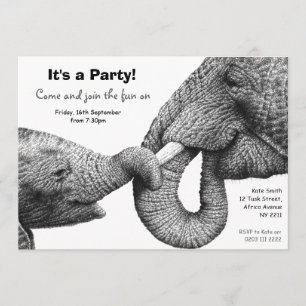 Invitation de partie d'éléphants africains