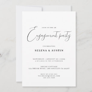 Invitation de partie d'engagement Handscript minim
