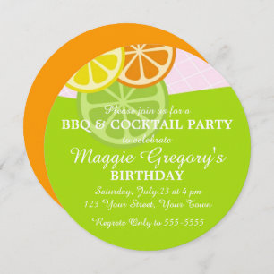 Invitation de partie d'été d'agrume