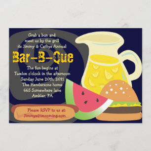 Invitation de partie d'été de Barre-b-Que