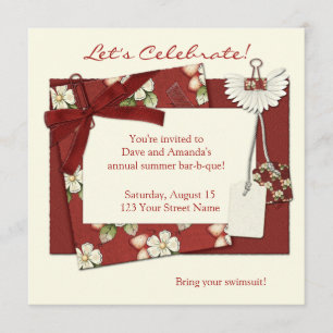 Invitation de partie d'été de fraise