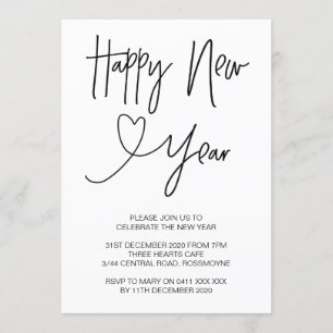 Invitation de partie d'Ève de la bonne année