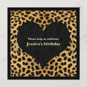 Invitation de partie d'impression de guépard