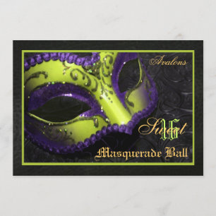 Invitation de partie du bonbon 16 à mascarade de