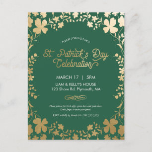 Invitation de partie du jour de St Patrick - carte
