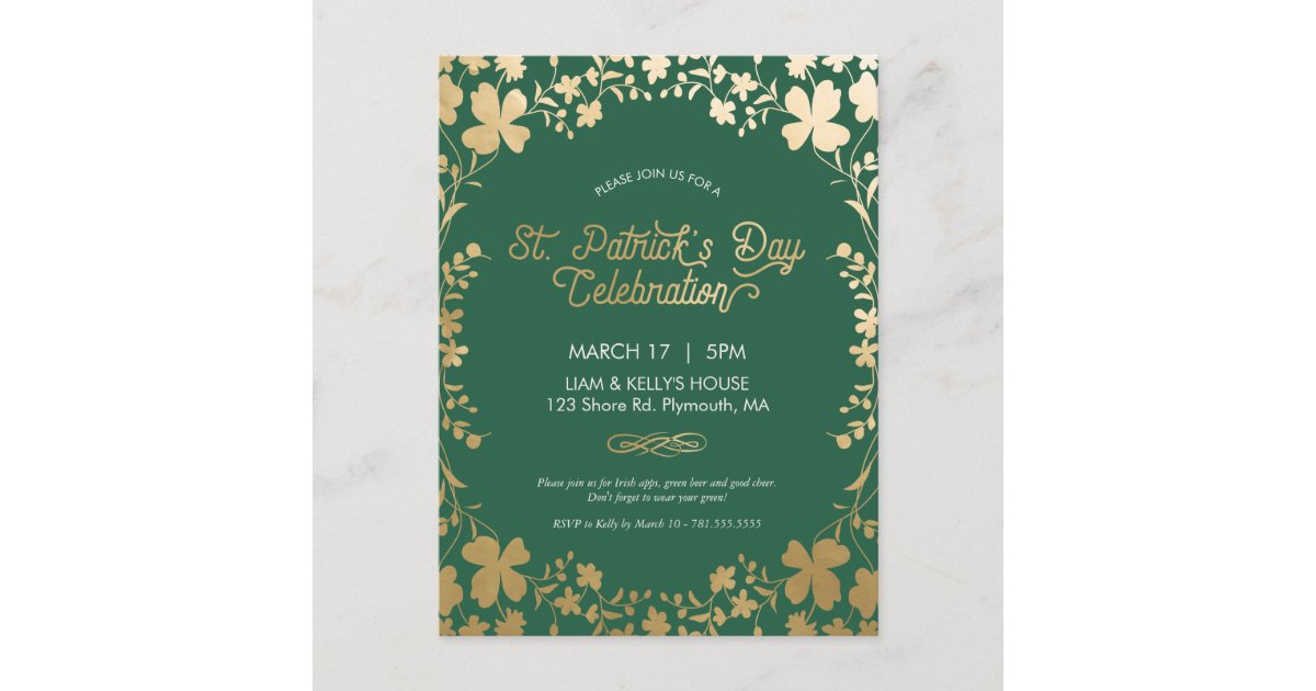 Invitation De Partie Du Jour De St Patrick Carte Zazzle Fr