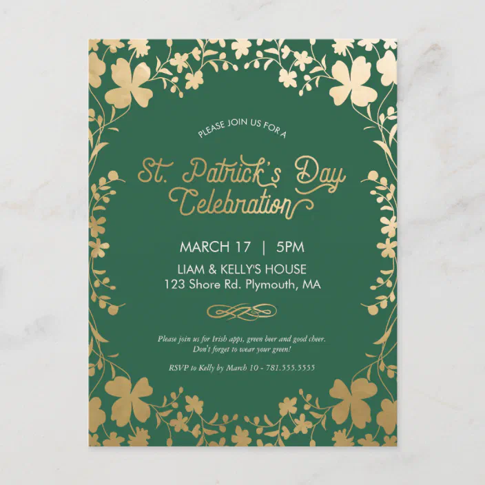 Invitation De Partie Du Jour De St Patrick Carte Zazzle Fr