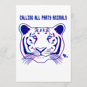 invitation de partie du tigre 3D