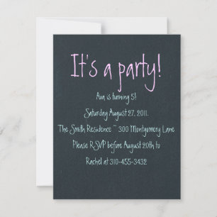 Invitation de partie personnalisable "Chalk Board"