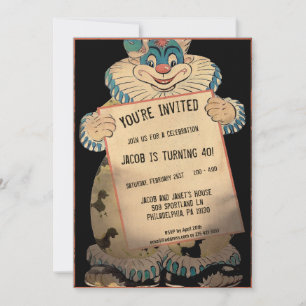 Invitation de partie personnalisable Clown Déplais