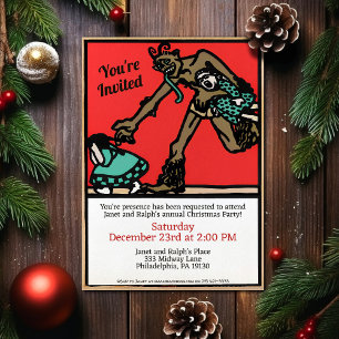 Invitation de partie personnalisable Krampus Art v