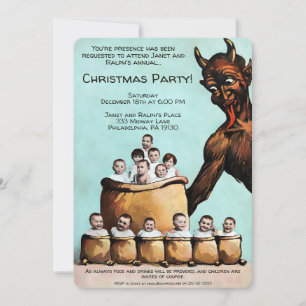 Invitation de partie personnalisable Krampus vinta