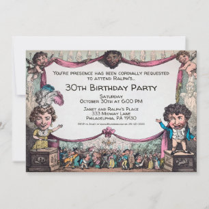 Invitation de partie personnalisable vintage