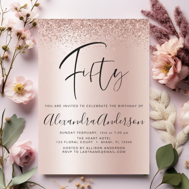 Invitation de Parties scintillant d'anniversaire R (Créateur téléchargé)