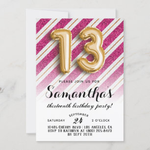 Invitation de Parties scintillant du 13e anniversa