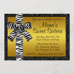Invitation de parties scintillantes d'or avec