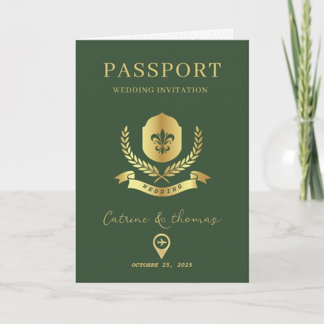 Invitation de passeport de destination de mariage  (Devant)