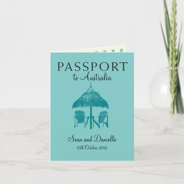 Invitation de passeport de mariage en Australie (Devant)