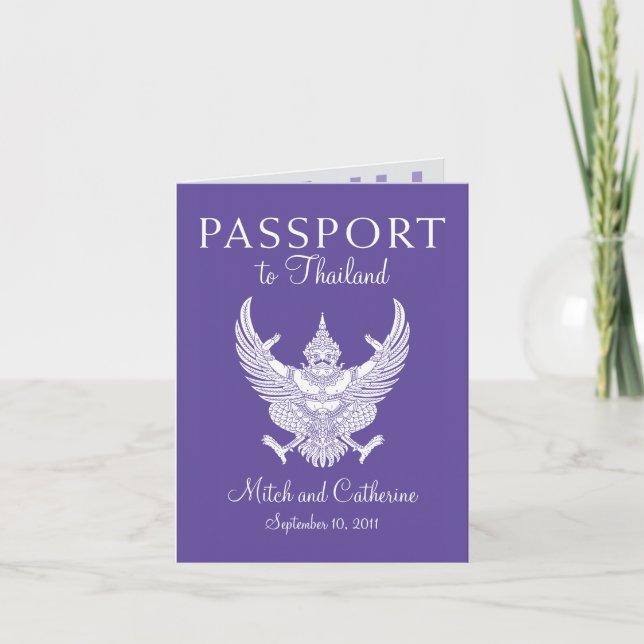 Invitation de passeport de mariage en Thaïlande (Devant)