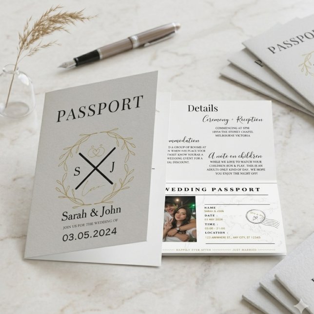 Invitation de passeport de mariage modifiable | De (Créateur téléchargé)