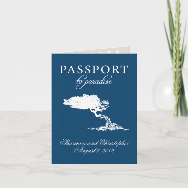 Invitation de passeport mariage à Aruba (Devant)
