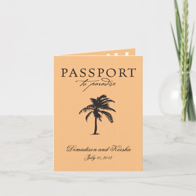 Invitation de passeport mariage à St. Thomas (Devant)