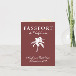 Invitation de passeport mariage en Californie