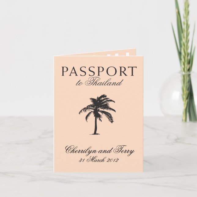 Invitation de passeport mariage en Thaïlande (Devant)