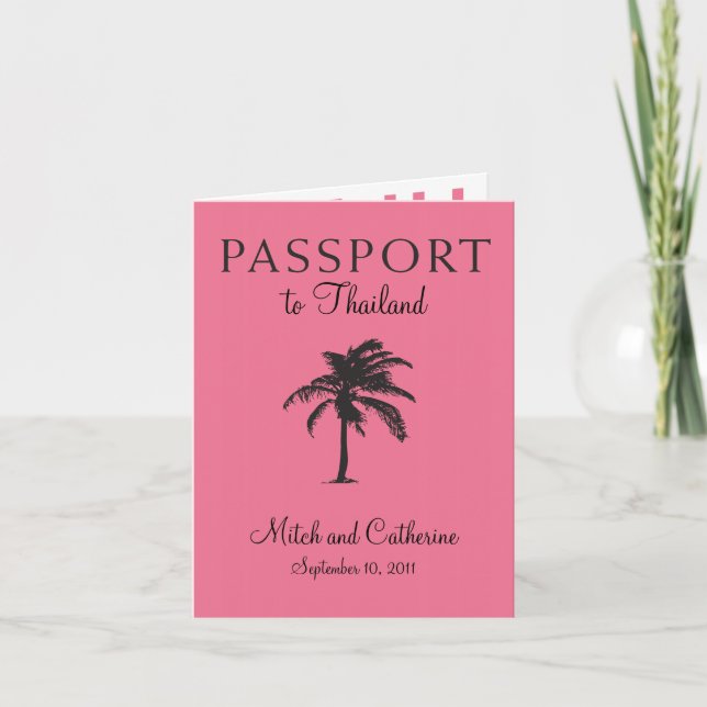 Invitation de passeport mariage en Thaïlande (Devant)