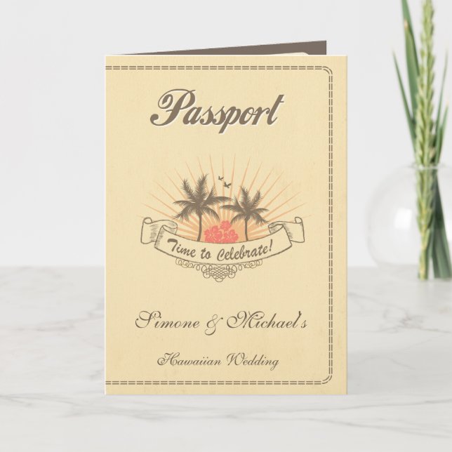 Invitation de passeport ou Save-the-Date - Plage (Devant)